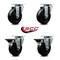 Service Caster 4'' Soft Rubber Wheel Swivel Top Plate Caster Set with 2 Posi Brakes, 4PK SCC-20S414-SRS-2-PLB-2 - alternate 5